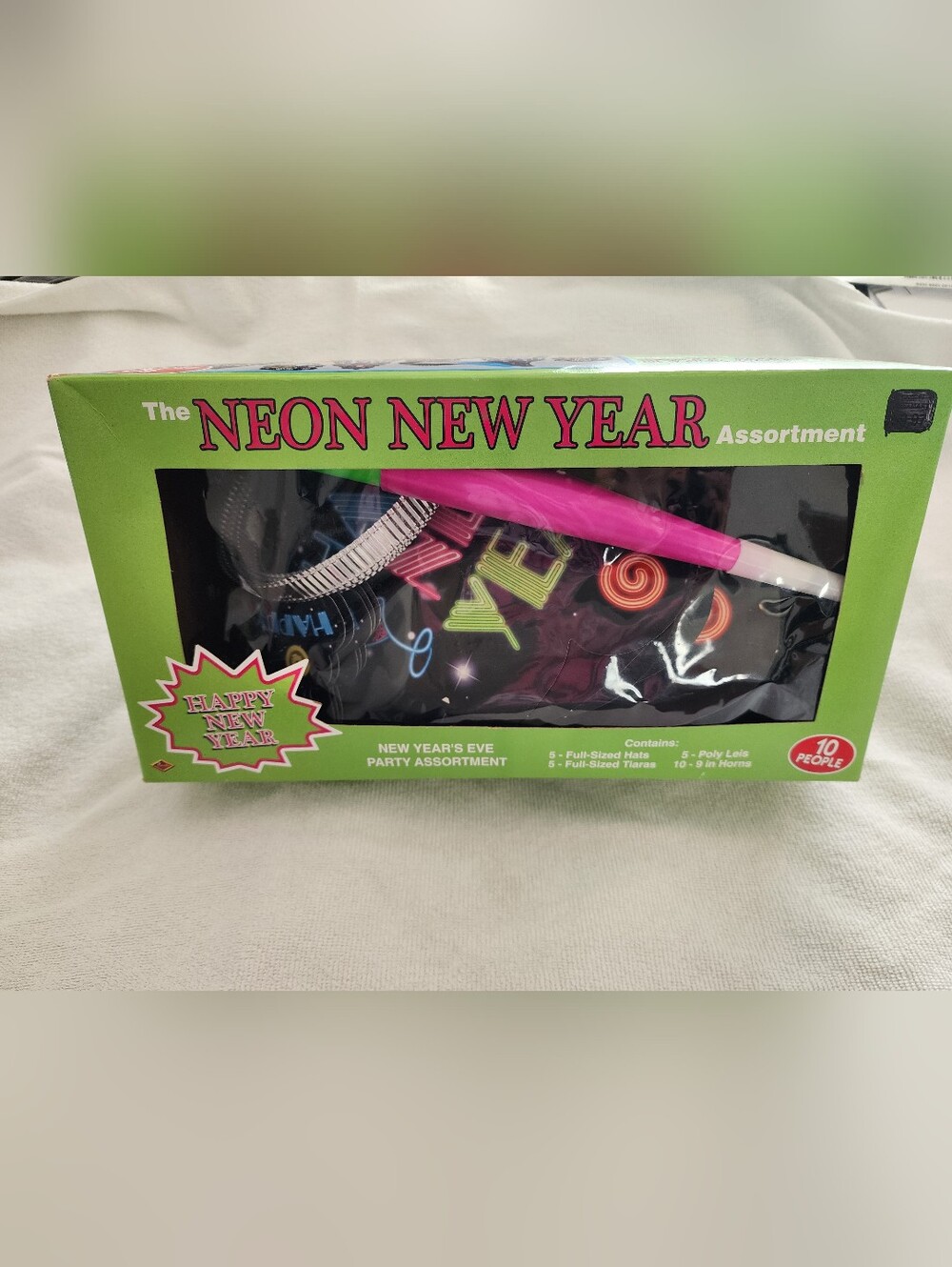 Neon New Year Assortment Party Kit - Green Box with Pink Detail